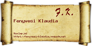 Fenyvesi Klaudia névjegykártya